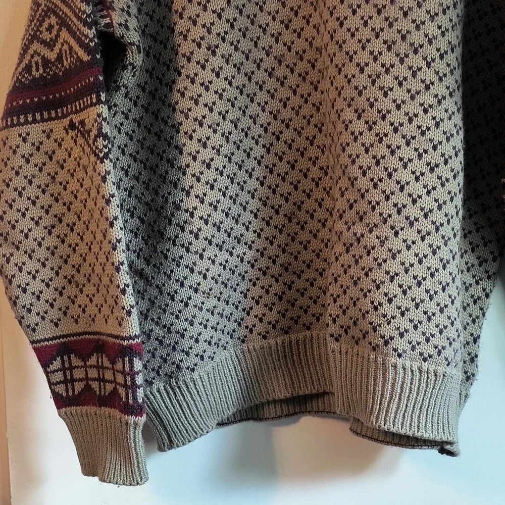 Vintage Patterned Knit Sweater - Picture 2 of 5